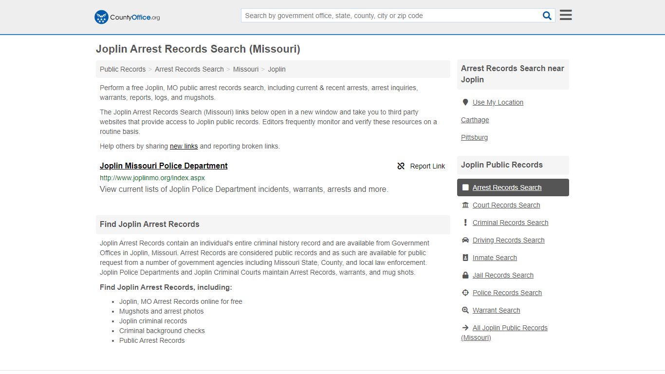 Arrest Records Search - Joplin, MO (Arrests & Mugshots)