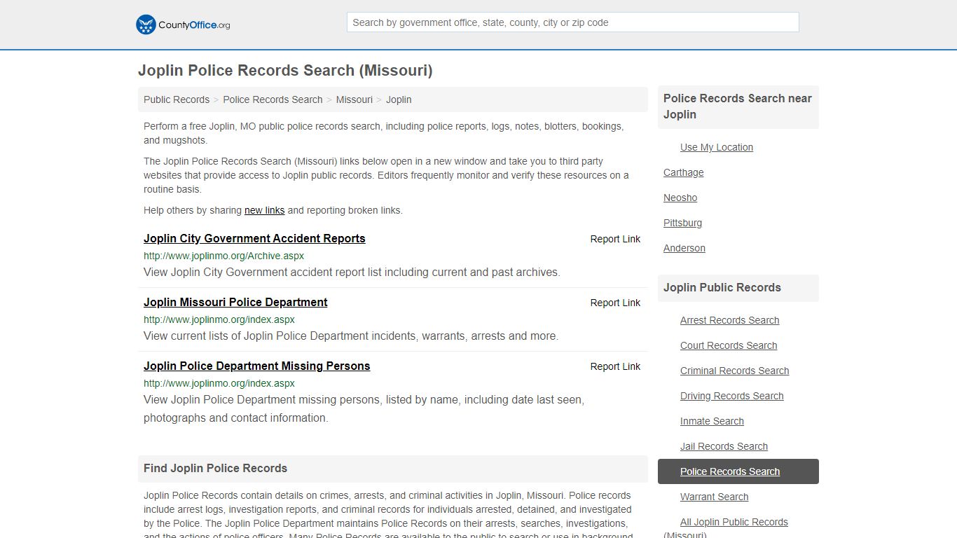 Police Records Search - Joplin, MO (Accidents & Arrest ...
